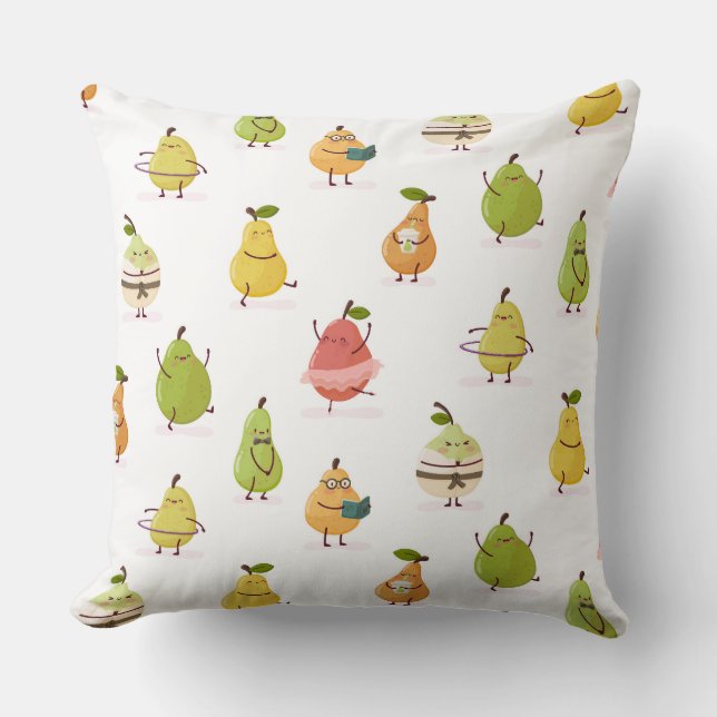 Children's pattern of fun pears kudde (Framsida)