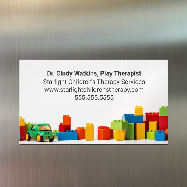 Children's Play Therapist Toys Kids Psychologist Magnetiska Visitkort (Skapare uppladdad)