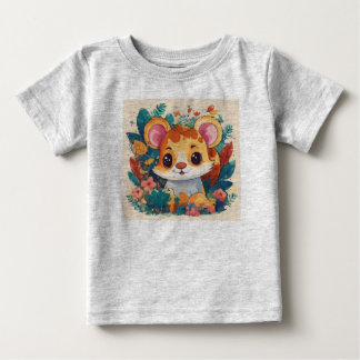 Children's playful animal project t-shirt, vector. t shirt