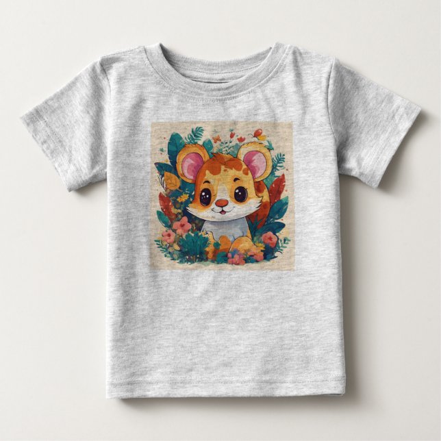Children's playful animal project t-shirt, vector. t shirt (Framsida)