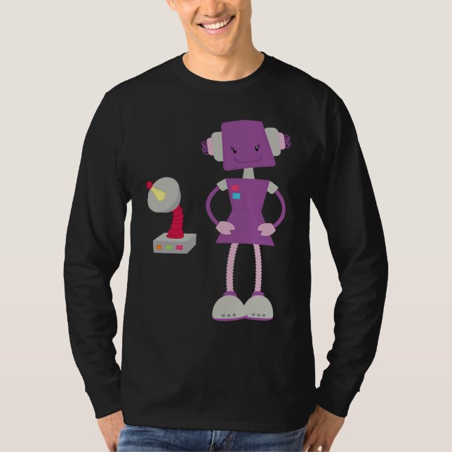 Children's robot girl toddler cute t shirt (Framsida)