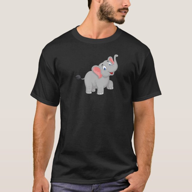 Children's summer T-shirt with a funny elephant fo (Framsida)