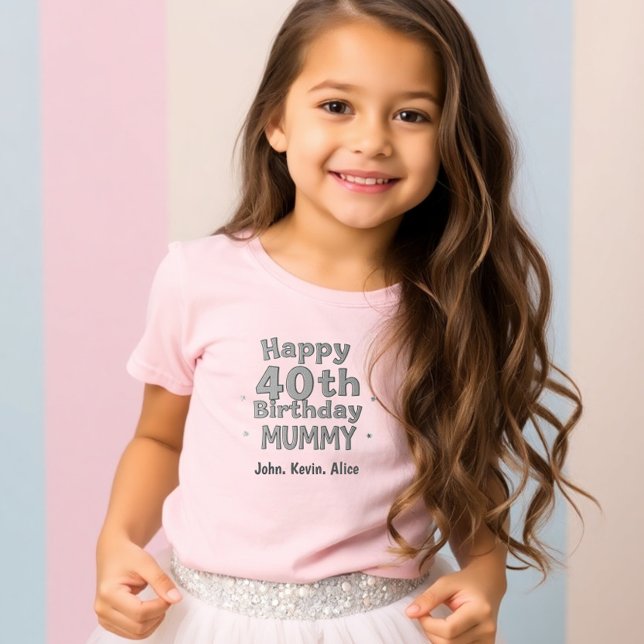 Children's T-shirt for Mom's 40th Birthday Wishes (Skapare uppladdad)