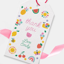 Children's Thank You Card, Rainbows and Sunshine Presentetikett