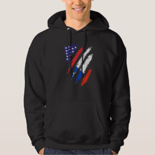 Chile Amerikansk Odlad Flagga USA Patriotiskt Kult Hoodie