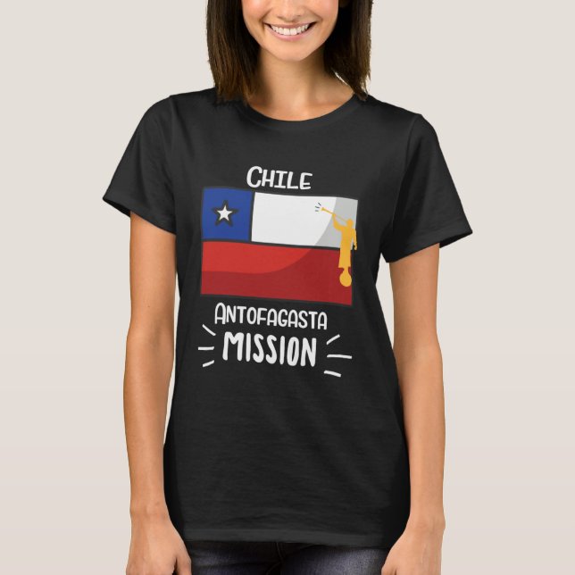 Chile Antofagasta Mormon LDS Mission Missionary T Shirt (Framsida)