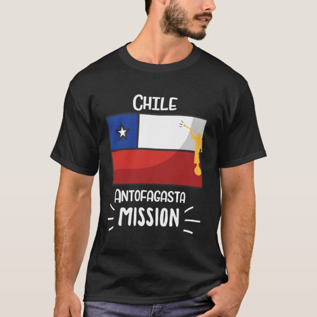 Chile Antofagasta Mormon LDS Mission Missionary T Shirt (Framsida)