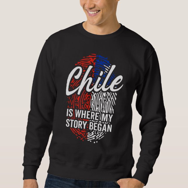 Chile är där min historia började lång ärmad tröja (Framsida)