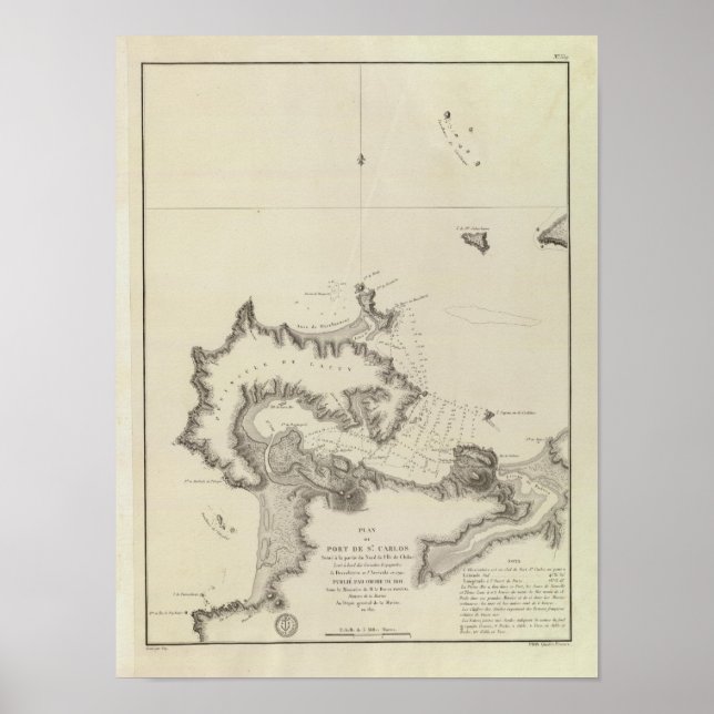 Chile Atlas Karta Poster (Framsidan)