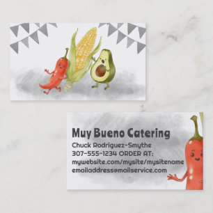 Chile Avocado Mexikanskt affärskort för catering a Visitkort