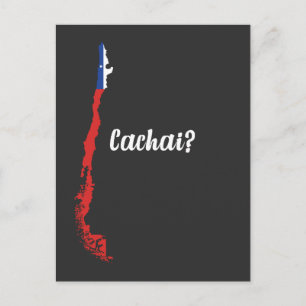 Chile Cachai Sydamerika Karta Chile Flagga Vykort