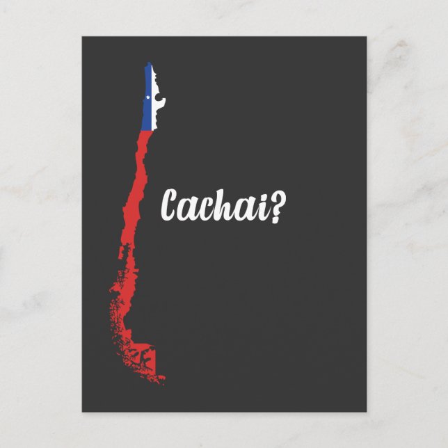 Chile Cachai Sydamerika Karta Chile Flagga Vykort (Framsida)