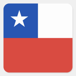 Chile (Chile), Flagga Fyrkantigt Klistermärke