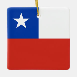 Chile (Chile), Flagga Julgransprydnad Keramik