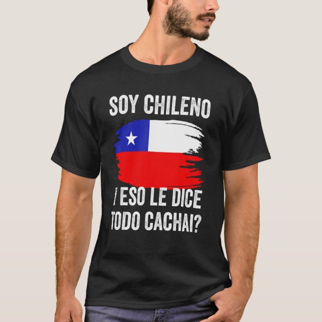 Chile Chilean Flag Map Pride Chileno Camiseta Cach T Shirt (Framsida)