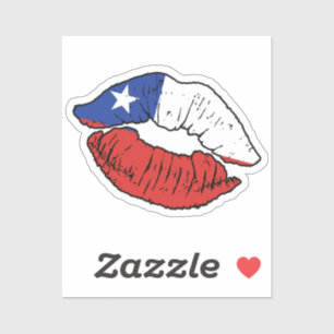 Chile Chilean Lipstick Kärlek Flagga Klistermärken