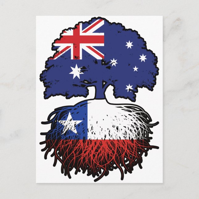Chile Chilensk Australiensisk Australien Träd Rött Vykort (Framsida)