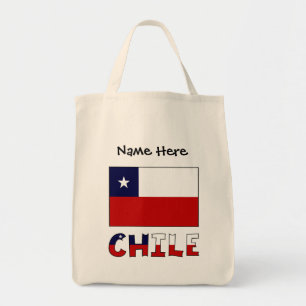 Chile Chilenska Flagga Svart Personalisering Tygkasse