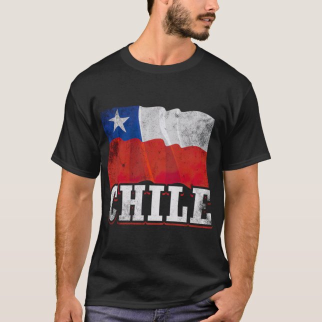 Chile Chilenska flaggan T Shirt (Framsida)