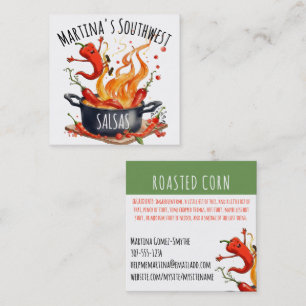 Chile chilipeppar mexikansk mat salsa catering fyrkantigt visitkort