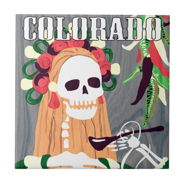 Chile colorado (coola scheme) kakelplatta (Framsidan)