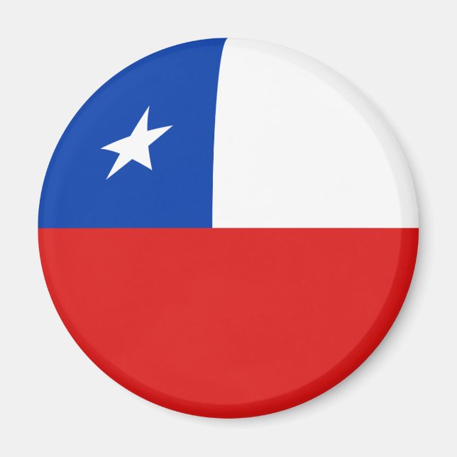 Chile Fisheye Flagga Magnet (Framsidan)
