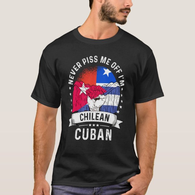 Chile Flag Cuba Grown  Humor Citizen Pride T Shirt (Framsida)