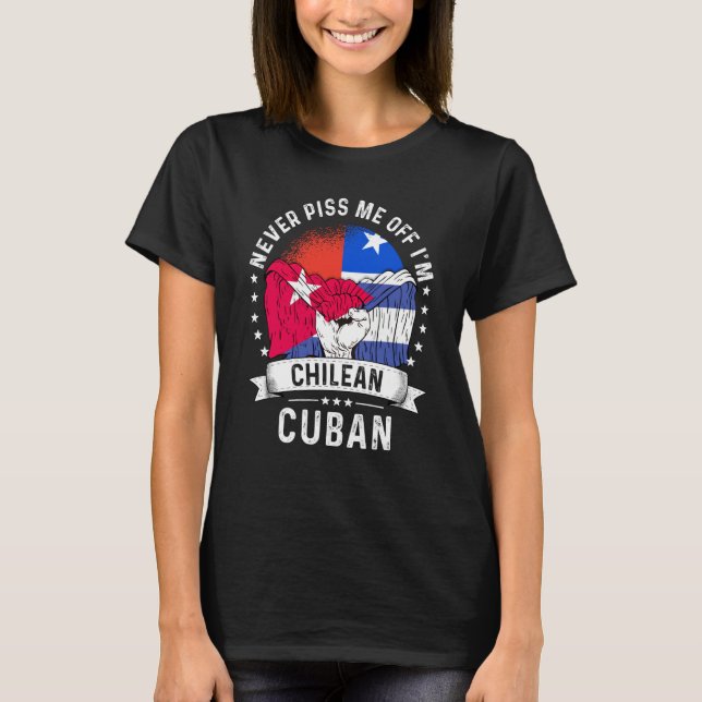 Chile Flag Cuba Grown  Humor Citizen Pride T Shirt (Framsida)