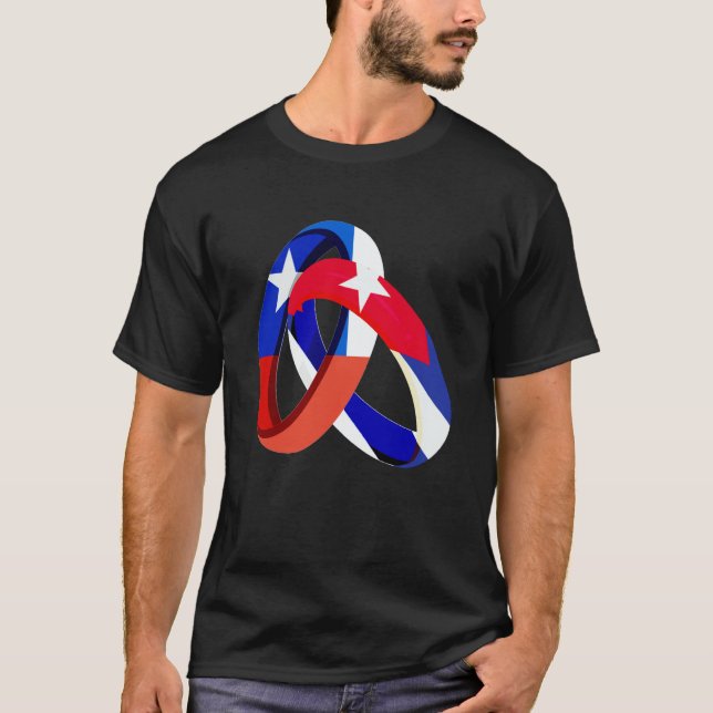 Chile Flag Cuba Grown Ring Marriage Wedding T Shirt (Framsida)