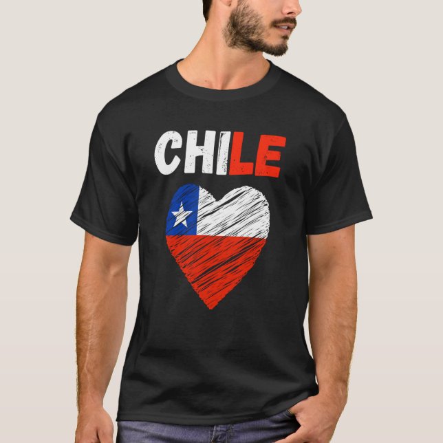 Chile Flag Holiday Chile Heart Chilean Flag T Shirt (Framsida)