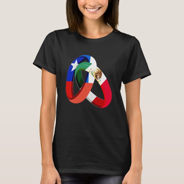 Chile Flag Mexico Grown Ring Marriage Wedding T Shirt (Framsida)
