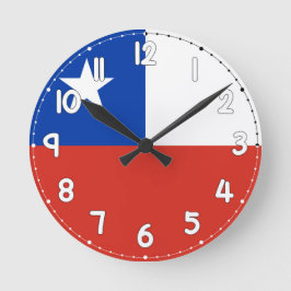 Chile Flag Wall Clock - Flag of chile Rund Klocka