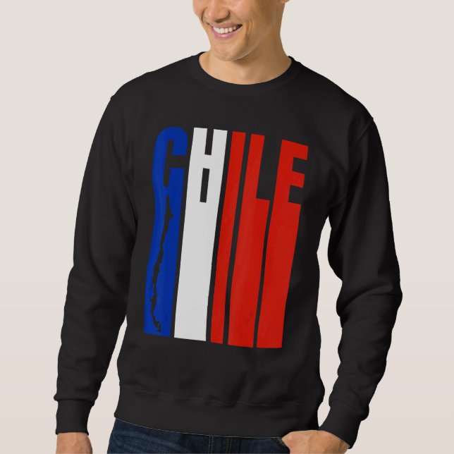 Chile Flagga chilenskt Flagga Pride Lång Ärmad Tröja (Framsida)