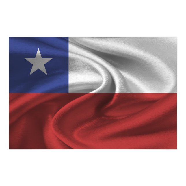 Chile Flagga Fototryck (Framsidan)