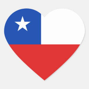 Chile Flagga Heart Sticker Hjärtformat Klistermärke