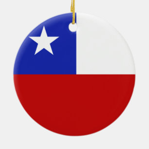 Chile flagga julgransprydnad keramik