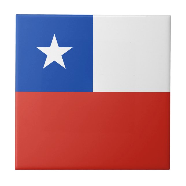 Chile Flagga Kakelplatta (Framsidan)