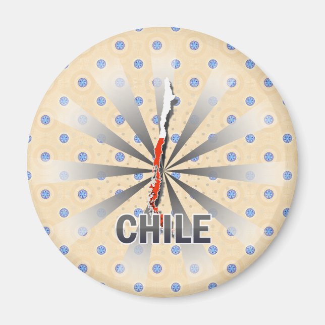 Chile Flagga Karta 2.0 Magnet (Framsidan)