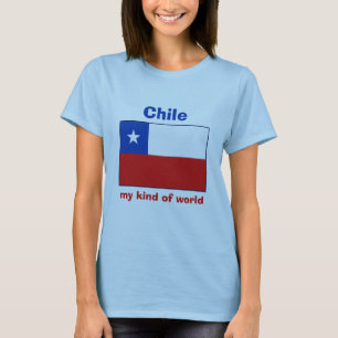 Chile flagga + Karta + TextT-tröja Tröja