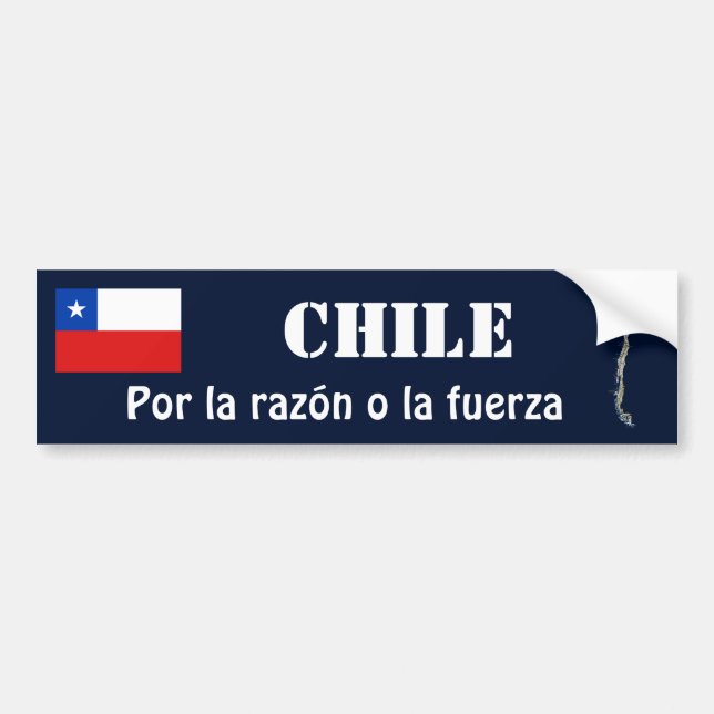 Chile flagga + Kartabildekal Bildekal (Framsidan)