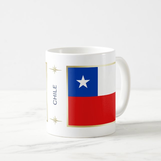 Chile flagga + Kartamugg Kaffemugg (Framsida höger)