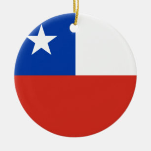 Chile flagga keramisk prydnadsföremål julgransprydnad keramik