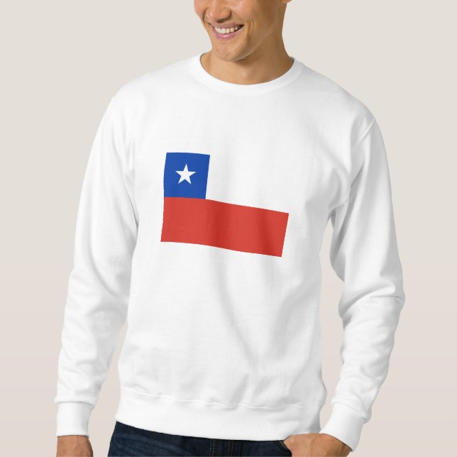 Chile Flagga Lång Ärmad Tröja (Framsida)