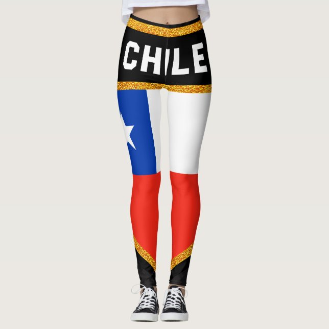 Chile Flagga Leggings (Framsida)