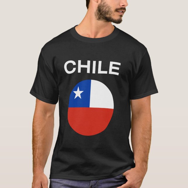 Chile Flagga Modern T Shirt (Framsida)