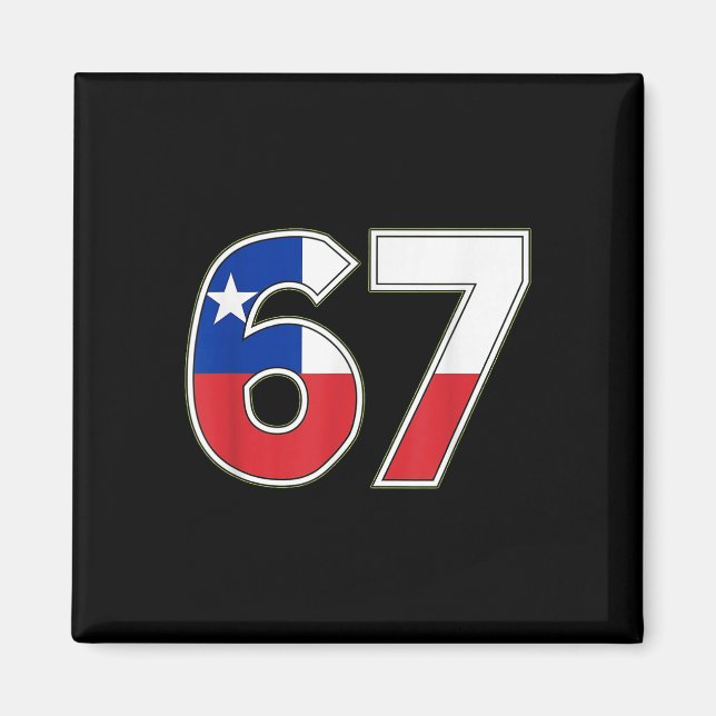 Chile Flagga Nummer 67 Firande Design  Magnet (Framsidan)