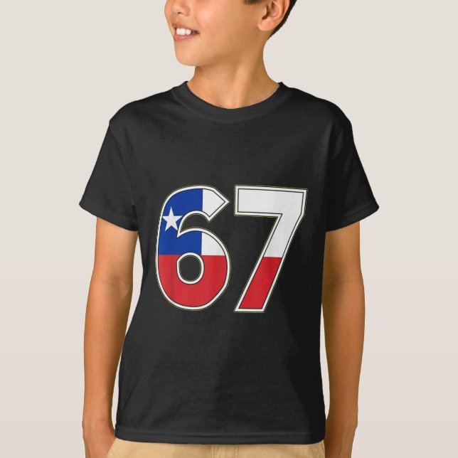 Chile Flagga Nummer 67 Firande Design  T Shirt (Framsida)