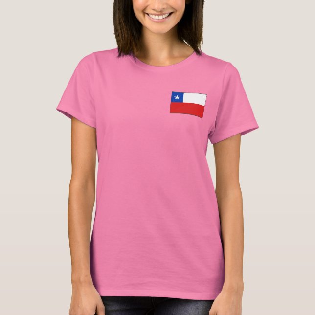 Chile Flagga och Karta dk T-Shirt (Framsida)
