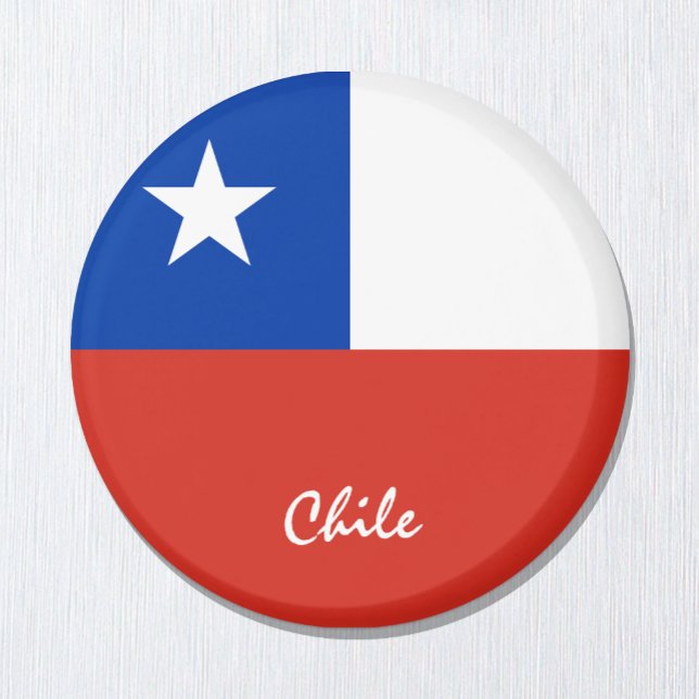 Chile, flagga och Sydamerika - resor/sportfantaste Magnet (Skapare uppladdad)