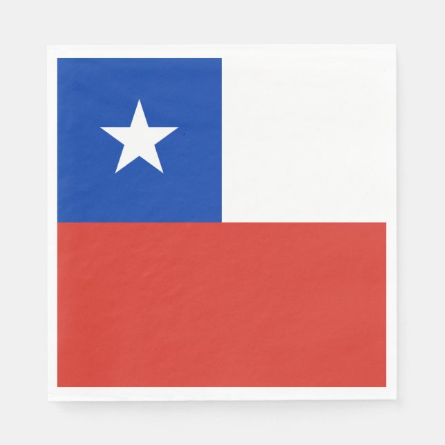 Chile Flagga Pappersservett (Framsidan)